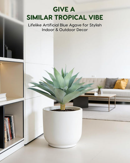 28 Inch Artificial Agave Plants Outdoor Set, Large Fake Plants Indoor for Home Decor, Realistic UV Resistant Faux Succulents Plants Without Pot, Set of 2