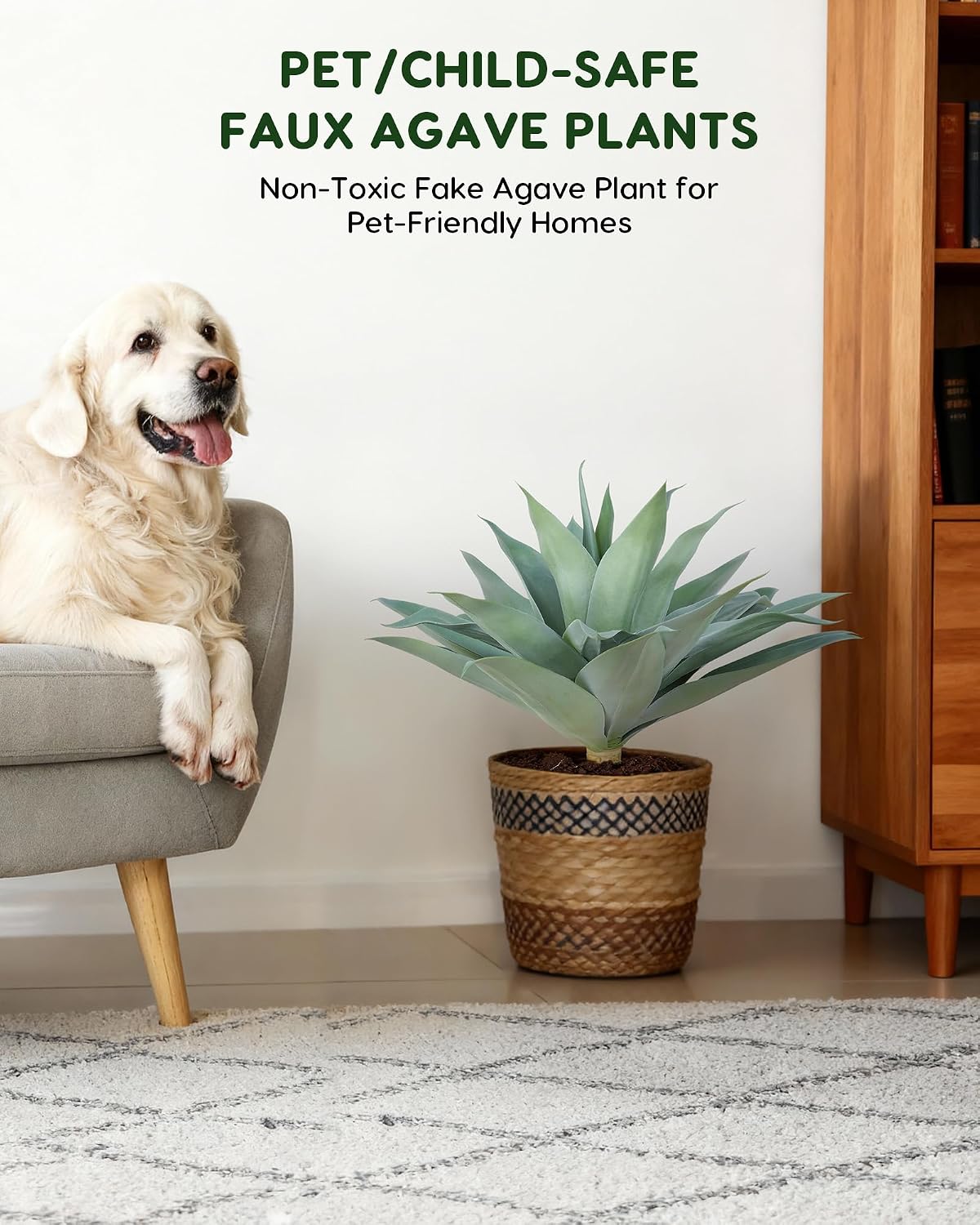 28 Inch Artificial Agave Plants Outdoor Set, Large Fake Plants Indoor for Home Decor, Realistic UV Resistant Faux Succulents Plants Without Pot, Set of 2