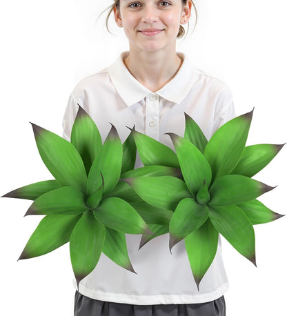 28 Inch Artificial Agave Plants Outdoor Set, Large Fake Plants Indoor for Home Decor, Realistic UV Resistant Faux Succulents Plants Without Pot, Set of 2