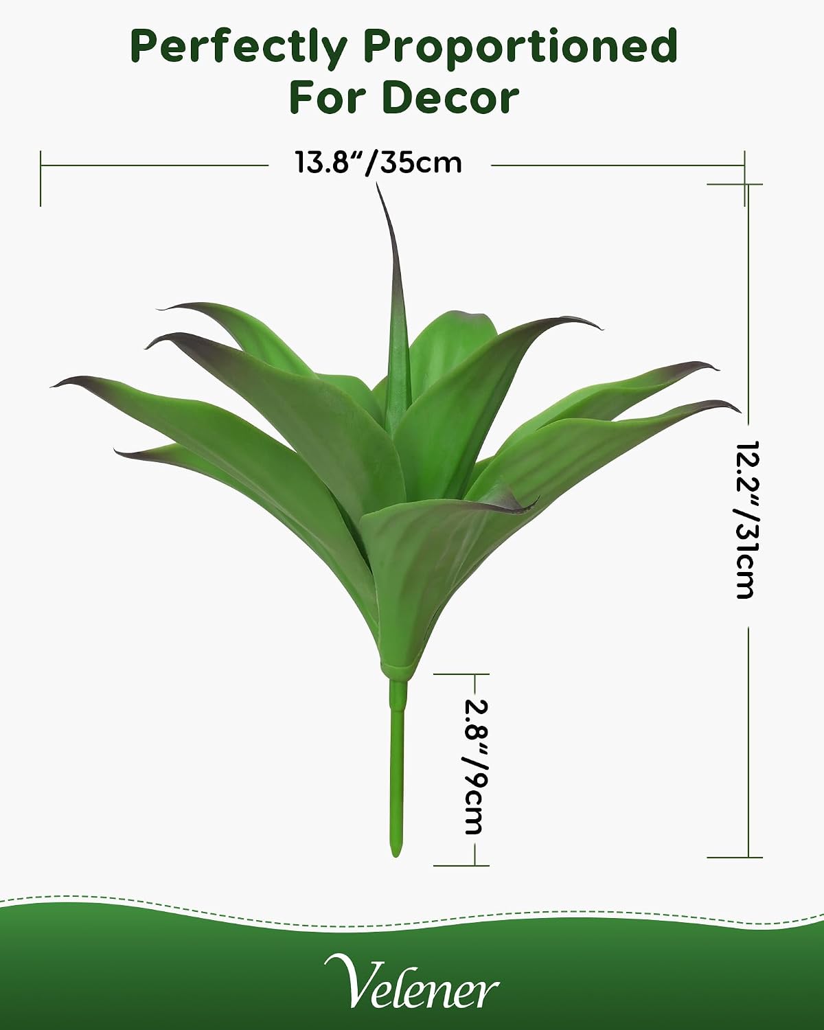 28 Inch Artificial Agave Plants Outdoor Set, Large Fake Plants Indoor for Home Decor, Realistic UV Resistant Faux Succulents Plants Without Pot, Set of 2