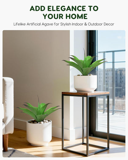 28 Inch Artificial Agave Plants Outdoor Set, Large Fake Plants Indoor for Home Decor, Realistic UV Resistant Faux Succulents Plants Without Pot, Set of 2