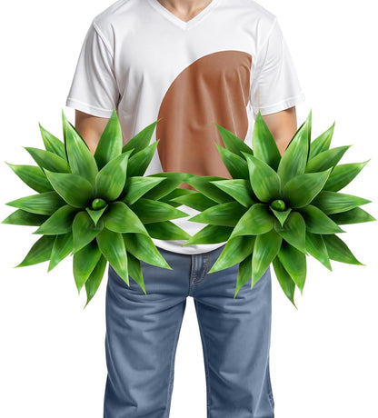28 Inch Artificial Agave Plants Outdoor Set, Large Fake Plants Indoor for Home Decor, Realistic UV Resistant Faux Succulents Plants Without Pot, Set of 2