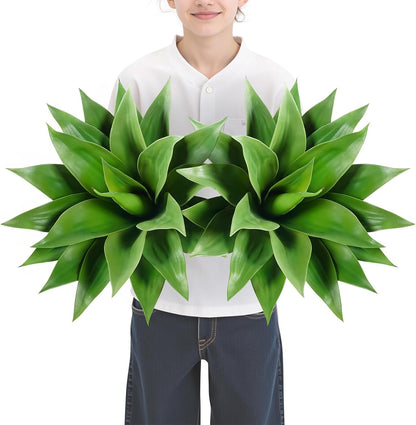 28 Inch Artificial Agave Plants Outdoor Set, Large Fake Plants Indoor for Home Decor, Realistic UV Resistant Faux Succulents Plants Without Pot, Set of 2