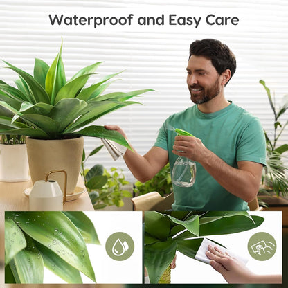 28 Inch Artificial Agave Plants Outdoor Set, Large Fake Plants Indoor for Home Decor, Realistic UV Resistant Faux Succulents Plants Without Pot, Set of 2