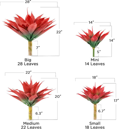 28 Inch Artificial Agave Plants Outdoor Set, Large Fake Plants Indoor for Home Decor, Realistic UV Resistant Faux Succulents Plants Without Pot, Set of 2