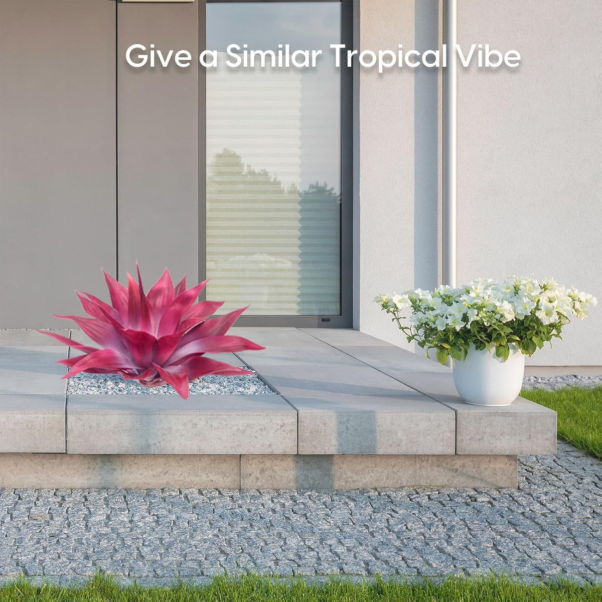 28 Inch Artificial Agave Plants Outdoor Set, Large Fake Plants Indoor for Home Decor, Realistic UV Resistant Faux Succulents Plants Without Pot, Set of 2