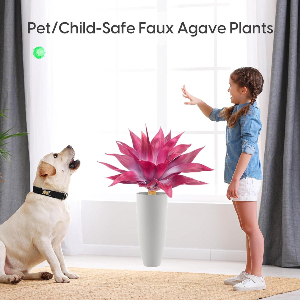 28 Inch Artificial Agave Plants Outdoor Set, Large Fake Plants Indoor for Home Decor, Realistic UV Resistant Faux Succulents Plants Without Pot, Set of 2