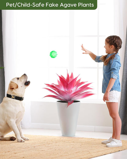 28 Inch Artificial Agave Plants Outdoor Set, Large Fake Plants Indoor for Home Decor, Realistic UV Resistant Faux Succulents Plants Without Pot, Set of 2