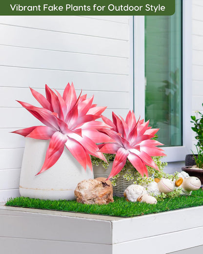 28 Inch Artificial Agave Plants Outdoor Set, Large Fake Plants Indoor for Home Decor, Realistic UV Resistant Faux Succulents Plants Without Pot, Set of 2