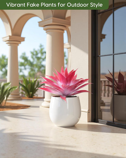 28 Inch Artificial Agave Plants Outdoor Set, Large Fake Plants Indoor for Home Decor, Realistic UV Resistant Faux Succulents Plants Without Pot, Set of 2