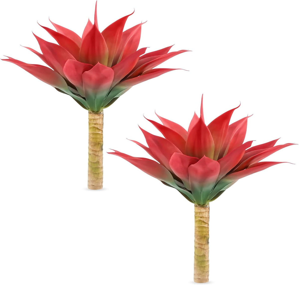 28 Inch Artificial Agave Plants Outdoor Set, Large Fake Plants Indoor for Home Decor, Realistic UV Resistant Faux Succulents Plants Without Pot, Set of 2