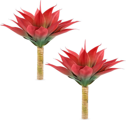 28 Inch Artificial Agave Plants Outdoor Set, Large Fake Plants Indoor for Home Decor, Realistic UV Resistant Faux Succulents Plants Without Pot, Set of 2