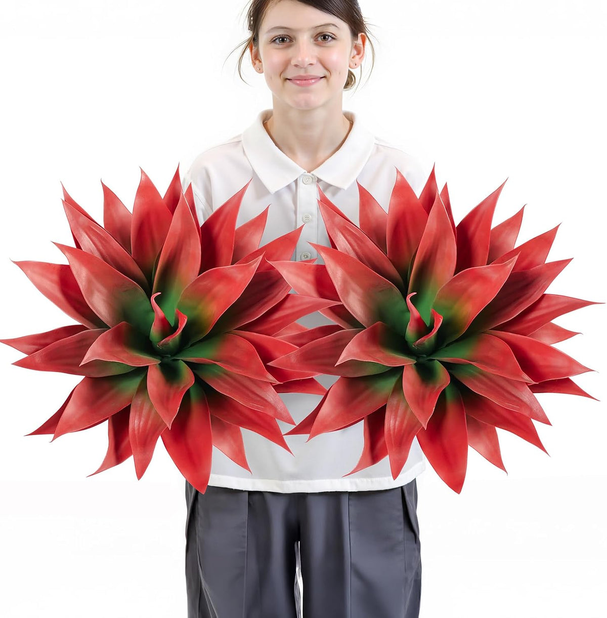 28 Inch Artificial Agave Plants Outdoor Set, Large Fake Plants Indoor for Home Decor, Realistic UV Resistant Faux Succulents Plants Without Pot, Set of 2