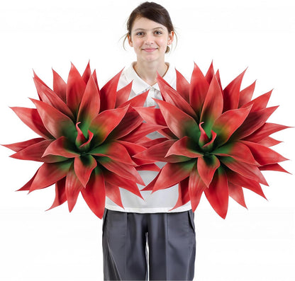 28 Inch Artificial Agave Plants Outdoor Set, Large Fake Plants Indoor for Home Decor, Realistic UV Resistant Faux Succulents Plants Without Pot, Set of 2