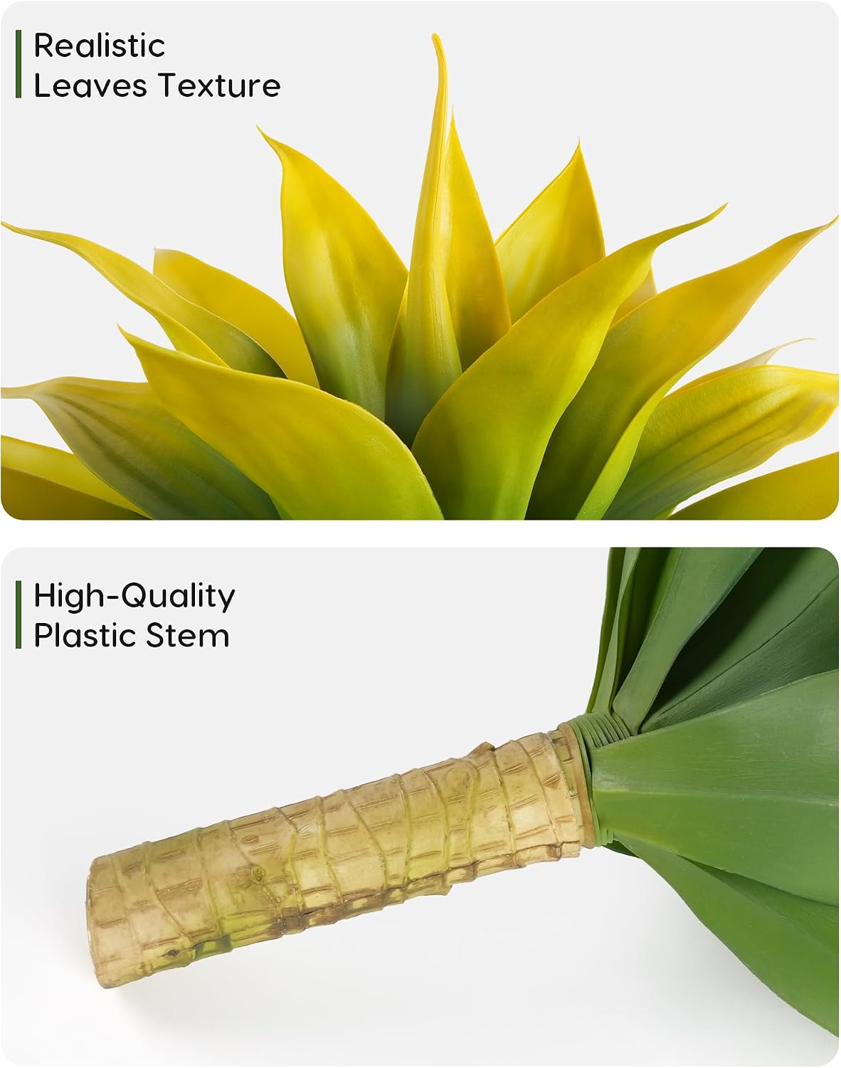 28 Inch Artificial Agave Plants Outdoor Set, Large Fake Plants Indoor for Home Decor, Realistic UV Resistant Faux Succulents Plants Without Pot, Set of 2