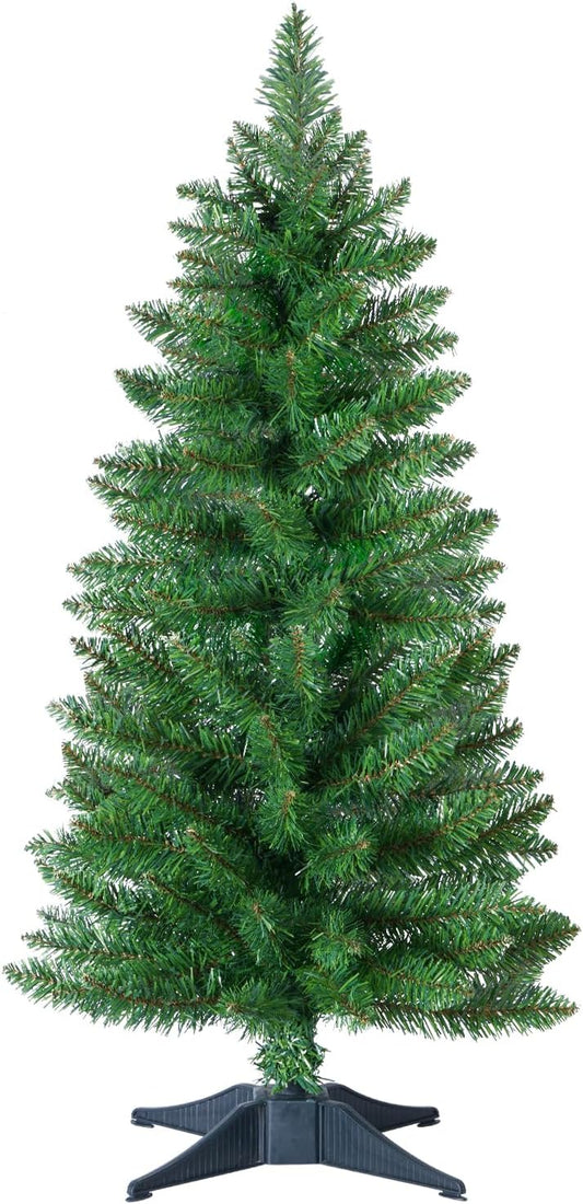 3ft Artificial Christmas Tree, Mini Xmas Pine Tree with 4-Leg Stable Plastic Base, Small Tabletop Christmas Tree for Home Office Holiday Party Indoor Decoration