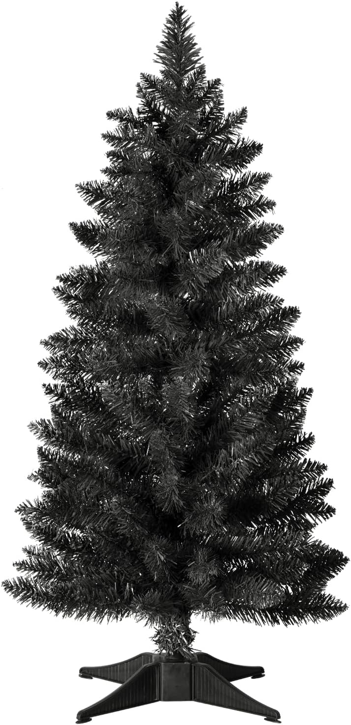 3ft Artificial Christmas Tree, Mini Xmas Pine Tree with 4-Leg Stable Plastic Base, Small Tabletop Christmas Tree for Home Office Holiday Party Indoor Decoration