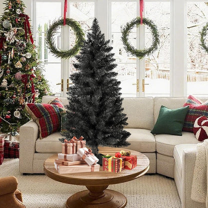 3ft Artificial Christmas Tree, Mini Xmas Pine Tree with 4-Leg Stable Plastic Base, Small Tabletop Christmas Tree for Home Office Holiday Party Indoor Decoration