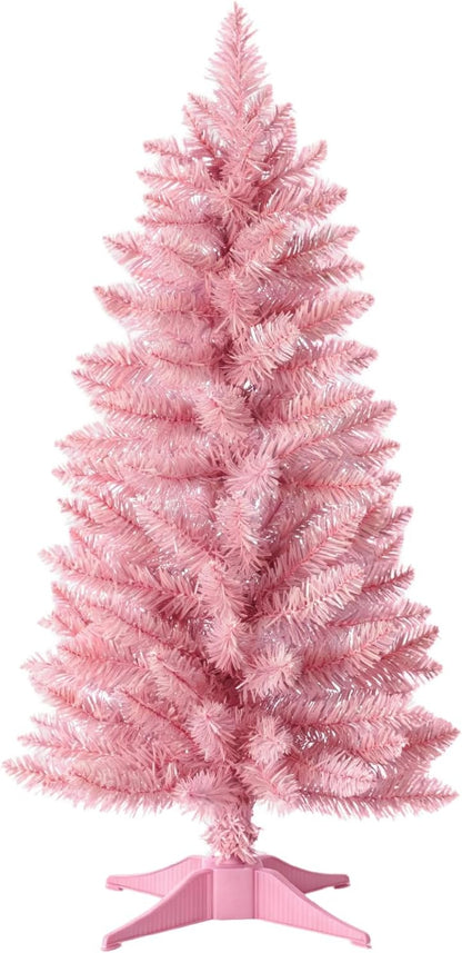 3ft Artificial Christmas Tree, Mini Xmas Pine Tree with 4-Leg Stable Plastic Base, Small Tabletop Christmas Tree for Home Office Holiday Party Indoor Decoration
