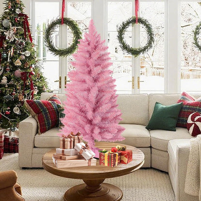 3ft Artificial Christmas Tree, Mini Xmas Pine Tree with 4-Leg Stable Plastic Base, Small Tabletop Christmas Tree for Home Office Holiday Party Indoor Decoration