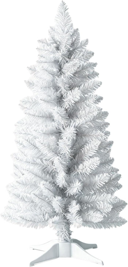 3ft Artificial Christmas Tree, Mini Xmas Pine Tree with 4-Leg Stable Plastic Base, Small Tabletop Christmas Tree for Home Office Holiday Party Indoor Decoration