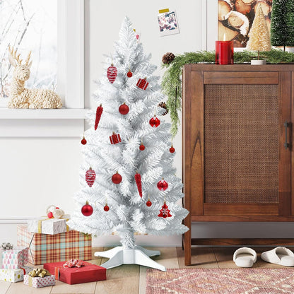 3ft Artificial Christmas Tree, Mini Xmas Pine Tree with 4-Leg Stable Plastic Base, Small Tabletop Christmas Tree for Home Office Holiday Party Indoor Decoration