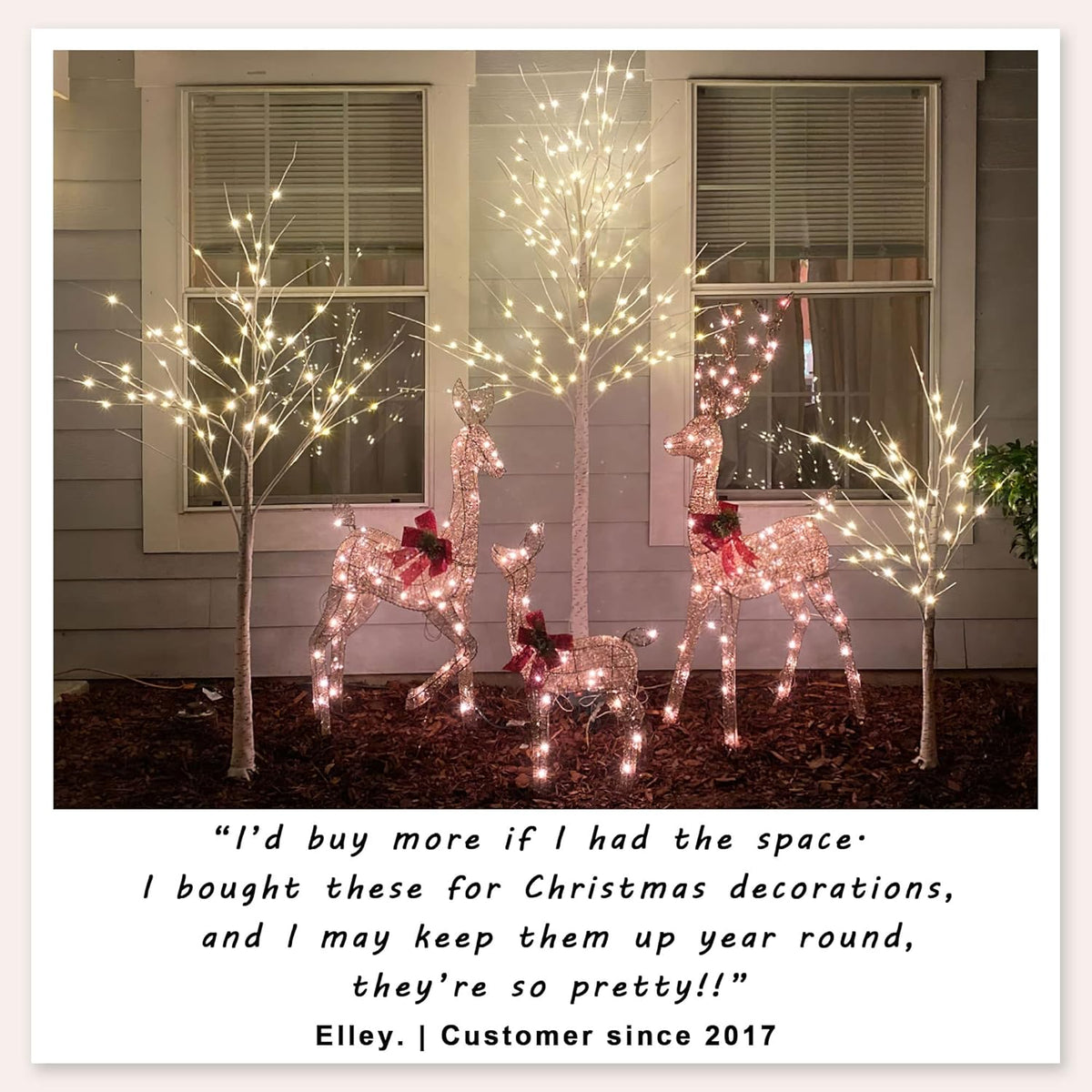 Set of 3 Lighted Birch Tree 4FT 6FT and 8FT LED Artificial Tree for Decoration Inside and Outside, Home Patio Wedding Festival Christmas Decor, Warm White