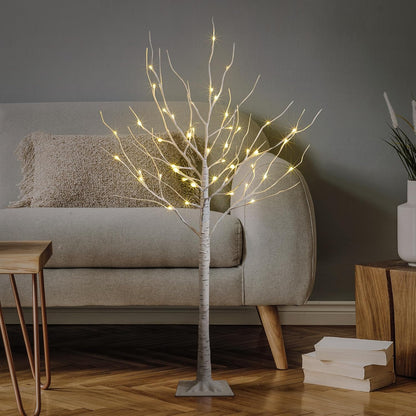 Set of 3 Lighted Birch Tree 4FT 6FT and 8FT LED Artificial Tree for Decoration Inside and Outside, Home Patio Wedding Festival Christmas Decor, Warm White