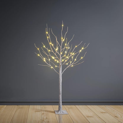Set of 3 Lighted Birch Tree 4FT 6FT and 8FT LED Artificial Tree for Decoration Inside and Outside, Home Patio Wedding Festival Christmas Decor, Warm White