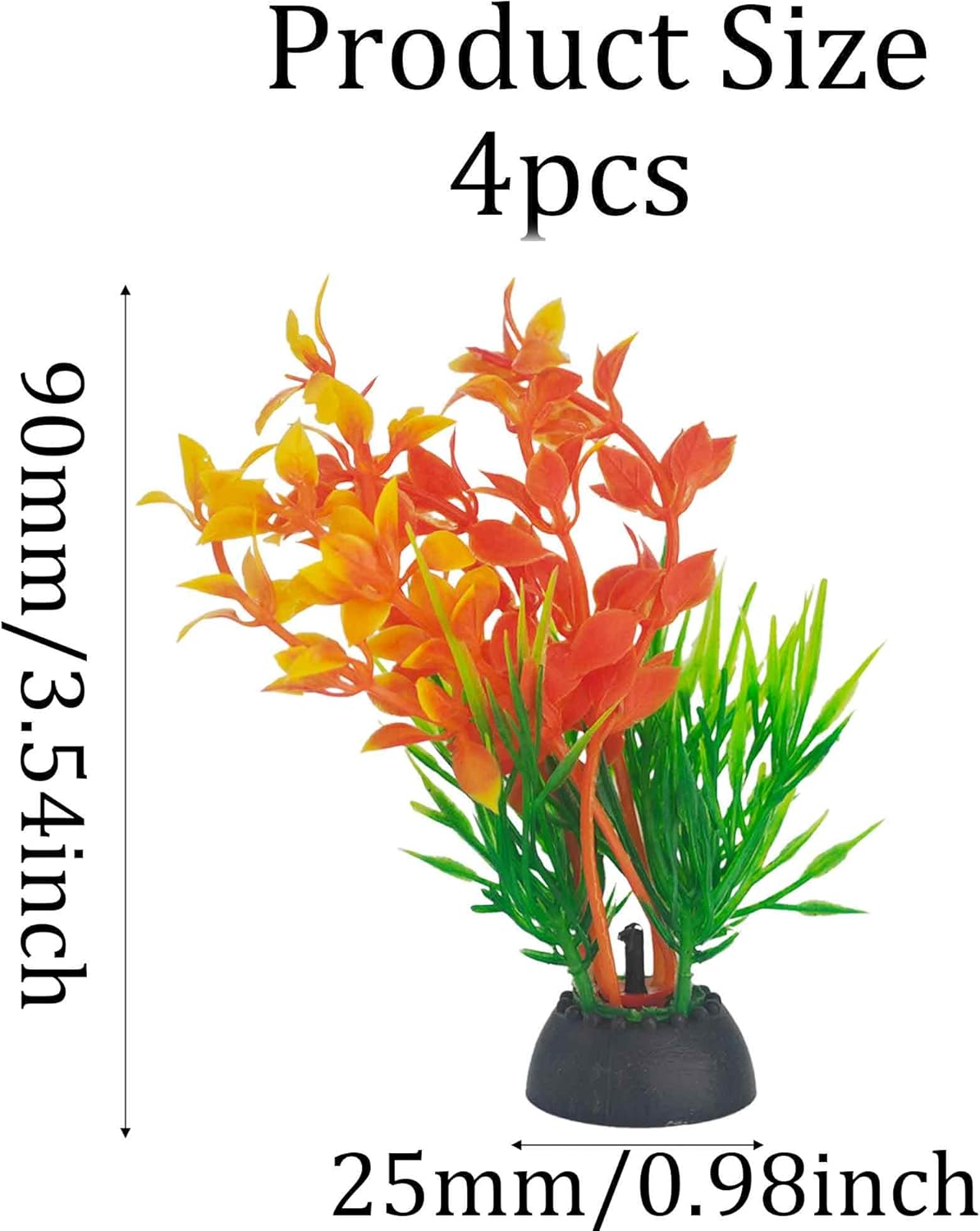 6PCS 4 Inches Tall Green Seaweed Grass Artificial Aquarium Plants, Plastic Fish Tank Decorations for Freshwater and Saltwater Tanks
