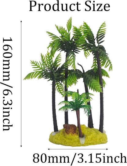 6PCS 4 Inches Tall Green Seaweed Grass Artificial Aquarium Plants, Plastic Fish Tank Decorations for Freshwater and Saltwater Tanks