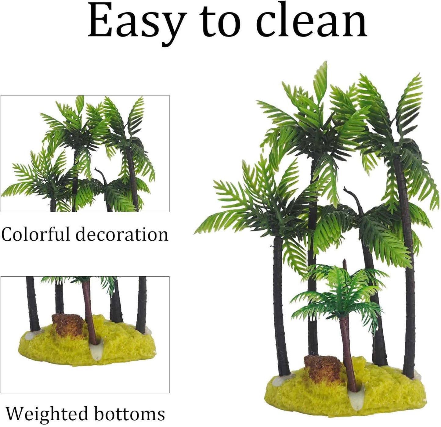 6PCS 4 Inches Tall Green Seaweed Grass Artificial Aquarium Plants, Plastic Fish Tank Decorations for Freshwater and Saltwater Tanks