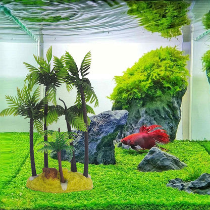 6PCS 4 Inches Tall Green Seaweed Grass Artificial Aquarium Plants, Plastic Fish Tank Decorations for Freshwater and Saltwater Tanks