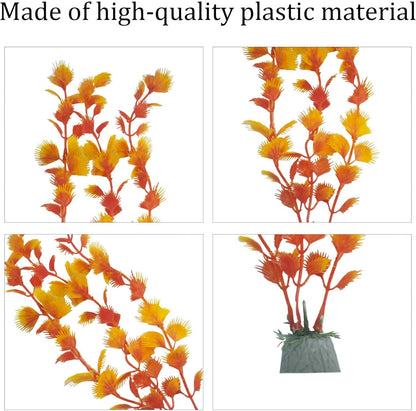 6PCS 4 Inches Tall Green Seaweed Grass Artificial Aquarium Plants, Plastic Fish Tank Decorations for Freshwater and Saltwater Tanks