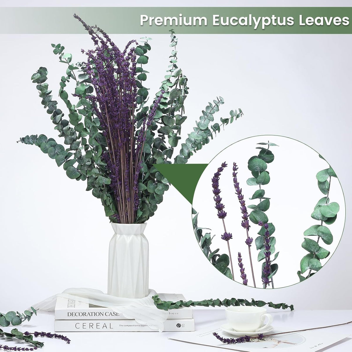 10 Pcs Dried Eucalyptus Stems 17" Real Eucalyptus for Shower Hanging