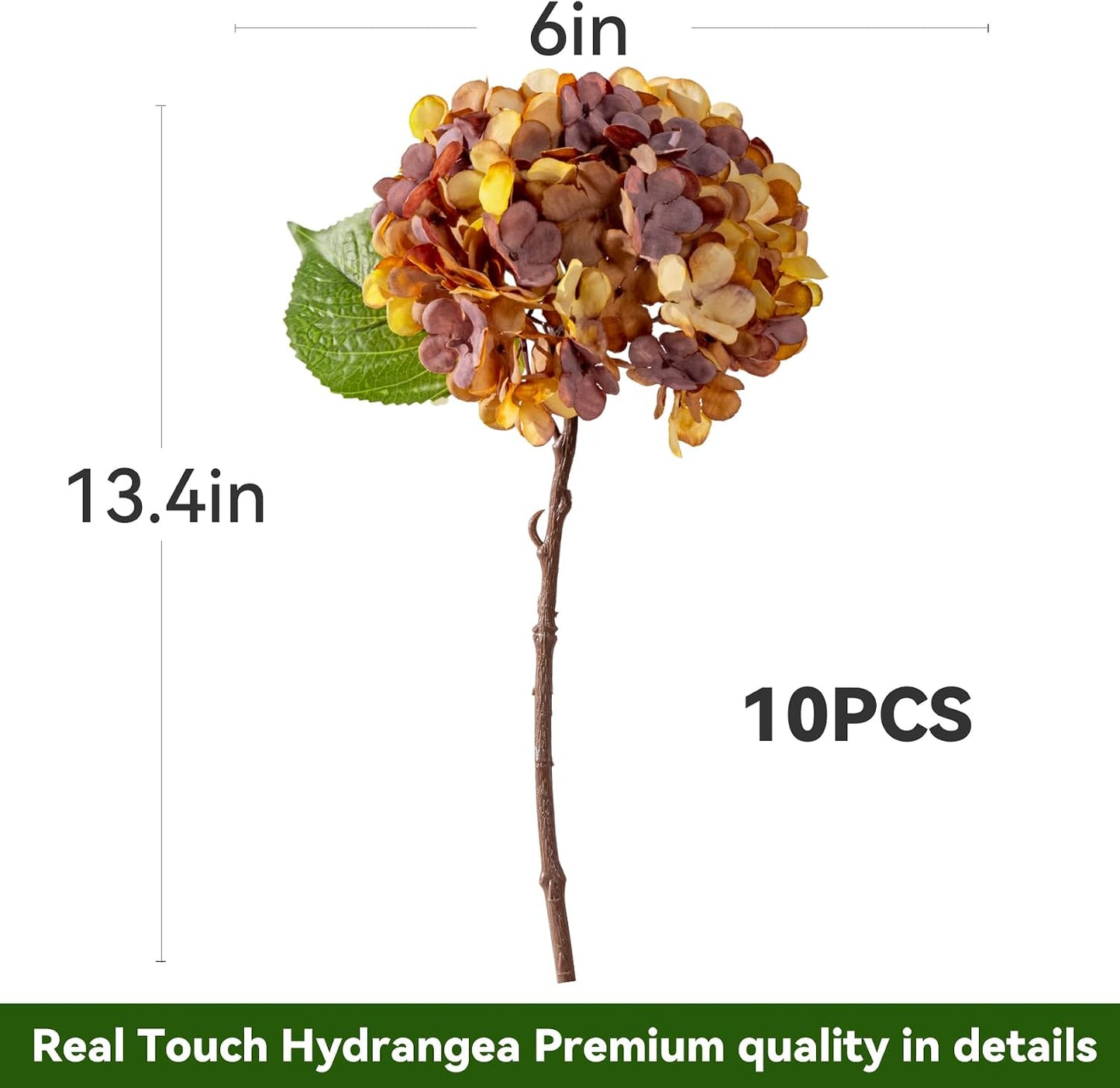 10PCS Faux Hydrangea Flower Hydrangea Artificial Flowers Hydrangea Bouquet Faux Flower Table Centerpieces for Home Wedding Bridal Bouquet Office Party DIY Floral Decor