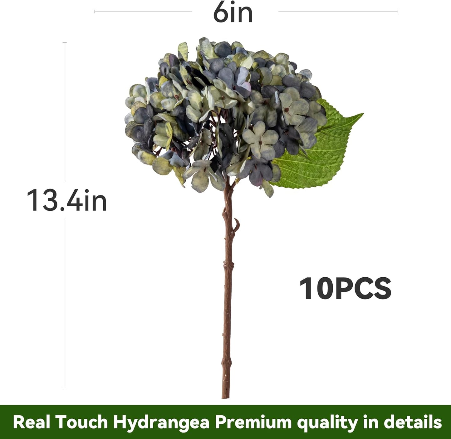 10PCS Faux Hydrangea Flower Hydrangea Artificial Flowers Hydrangea Bouquet Faux Flower Table Centerpieces for Home Wedding Bridal Bouquet Office Party DIY Floral Decor