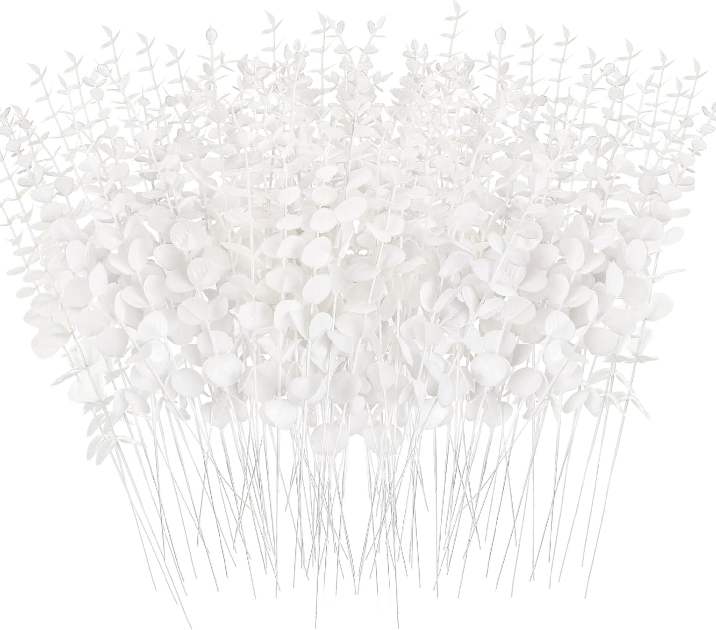 200 Pcs Eucalyptus Stems Faux Greenery Artificial Eucalyptus Leaves Decor Greenery Stems Branch for Wedding Centerpiece Flower Bouquet Farmhouse Home (Dark Green)