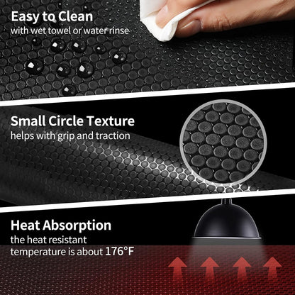 Bearded Dragon Tank Accessories, Reptile Carpet Bedding, Non-Adhesive Reptile Mat Warming Reptile Terrarium Liner Substrate for Leopard Gecko, Snake, Lizard, Tortoise, Iguana Black(18"x72")