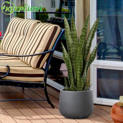 4ft Artificial Snake Plant – 46in Faux Sansevieria Plants, Fake Floor Plant for Indoor Outdoor, Front Porch Patio Home Office Decor, Mother-in-Law’s Tongue, Green
