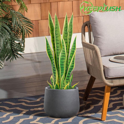 4ft Artificial Snake Plant – 46in Faux Sansevieria Plants, Fake Floor Plant for Indoor Outdoor, Front Porch Patio Home Office Decor, Mother-in-Law’s Tongue, Green