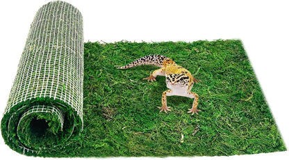 2 PCS Reptile Carpet Cuttable Terrarium Mat Artificial Moss Reptile Liner Green Substrate Flooring Bearded Dragon Tank Accessories for Leopard Gecko Lizard Snake Tortoise (11.81" x 23.62")