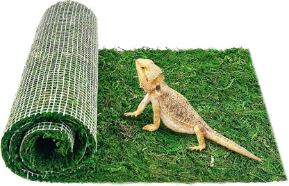 2 PCS Reptile Carpet Cuttable Terrarium Mat Artificial Moss Reptile Liner Green Substrate Flooring Bearded Dragon Tank Accessories for Leopard Gecko Lizard Snake Tortoise (11.81" x 23.62")