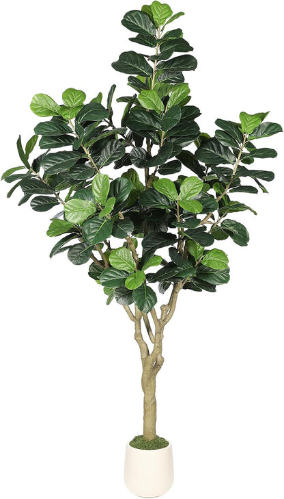 Artificial Fiddle Leaf Fig Tree 6ft for Faux Plants Indoor Home Green Decor