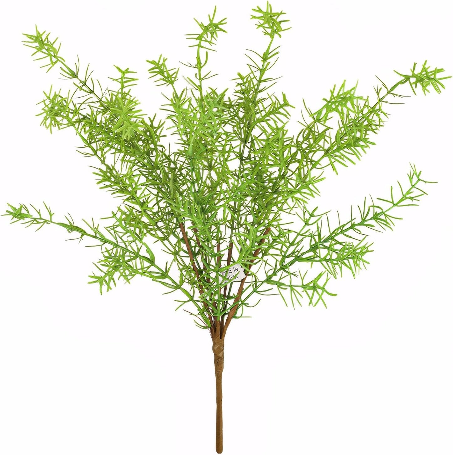 2pcs Artificial Radix Asparagi Fern Bush 17.5" Faux Asparagus Fake Rosemary Plants Greenery Stems for Vase Bouquets Home Office Wedding Greenery Decor.