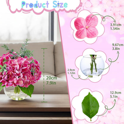 White Magnolia Artificial Flowers with Vase Fake Magnolia Flowers Indoor Real Touch Flowers with Faux Water for Home Decor Centerpieces for Tables