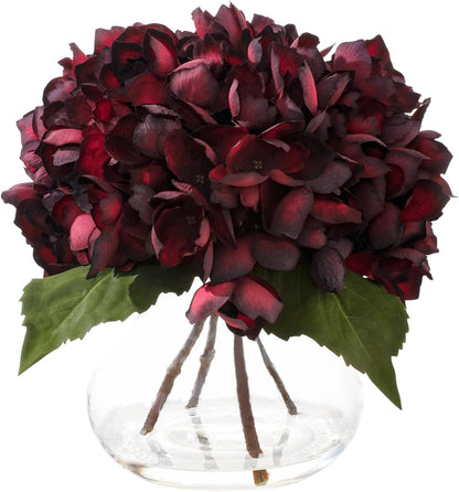White Magnolia Artificial Flowers with Vase Fake Magnolia Flowers Indoor Real Touch Flowers with Faux Water for Home Decor Centerpieces for Tables