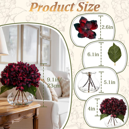 White Magnolia Artificial Flowers with Vase Fake Magnolia Flowers Indoor Real Touch Flowers with Faux Water for Home Decor Centerpieces for Tables
