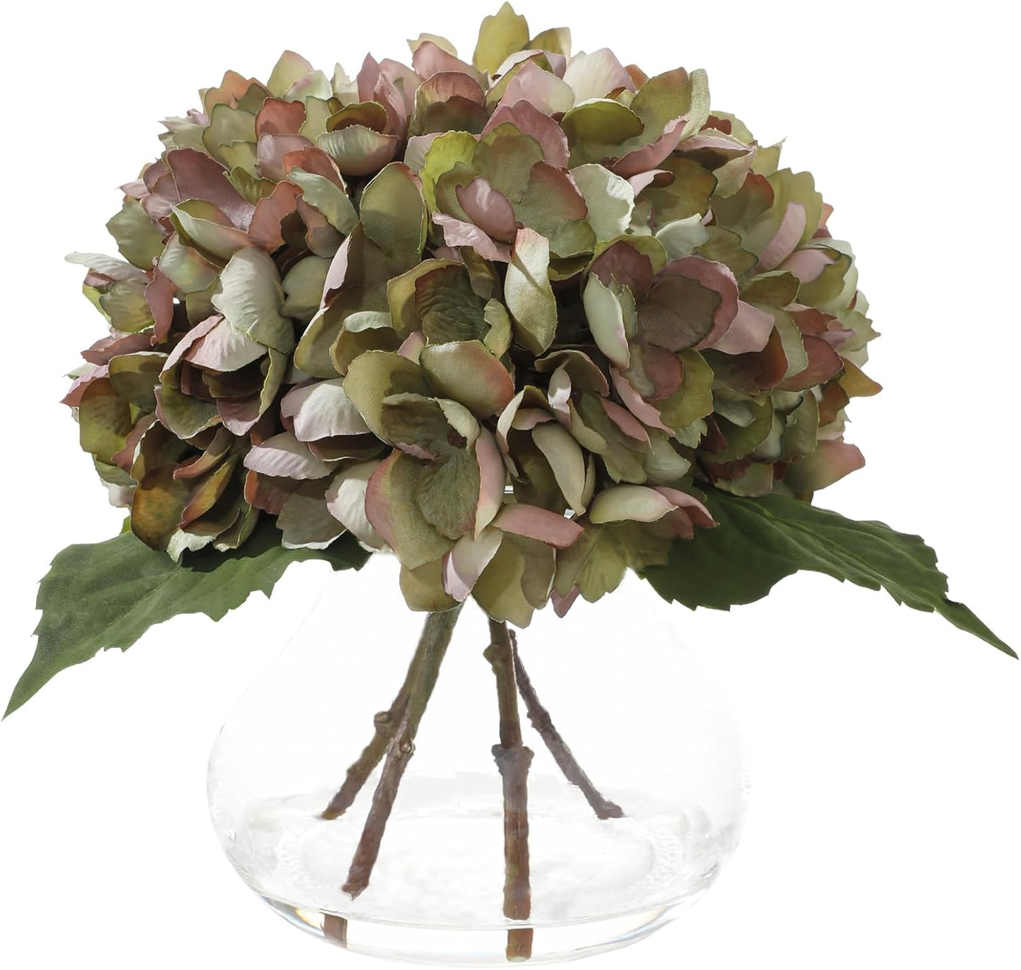 White Magnolia Artificial Flowers with Vase Fake Magnolia Flowers Indoor Real Touch Flowers with Faux Water for Home Decor Centerpieces for Tables