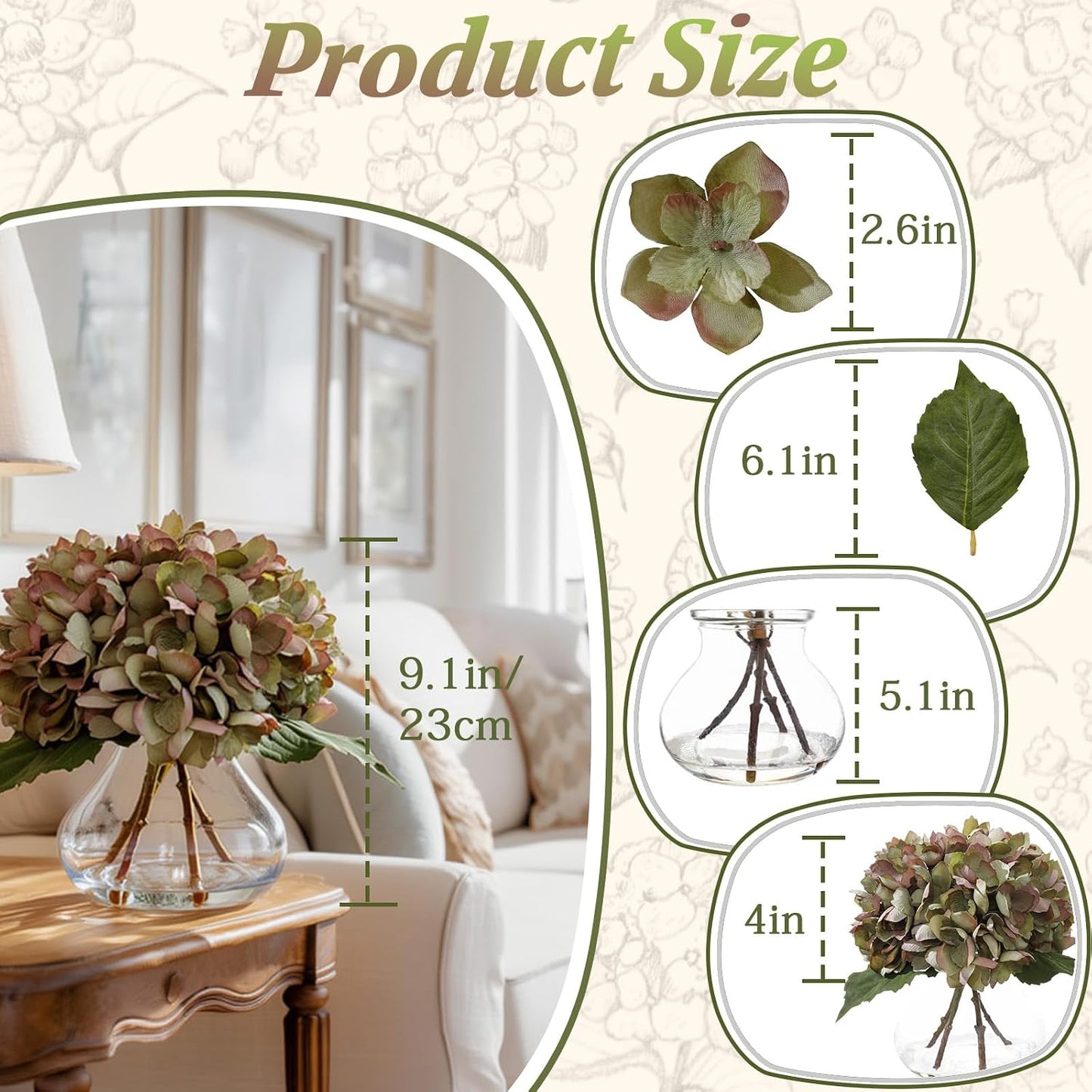 White Magnolia Artificial Flowers with Vase Fake Magnolia Flowers Indoor Real Touch Flowers with Faux Water for Home Decor Centerpieces for Tables